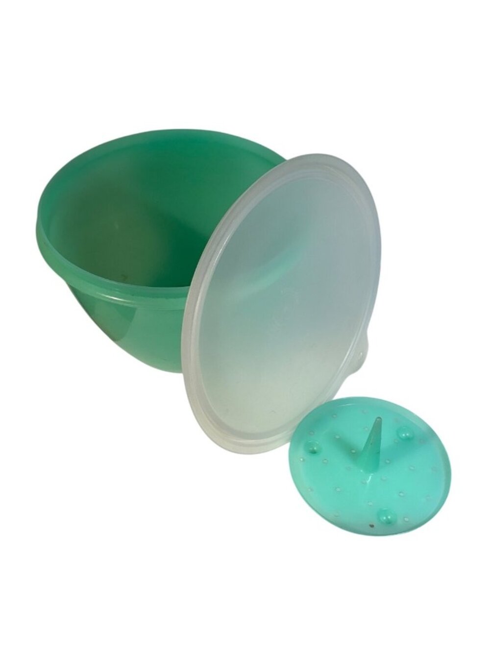 Tupperware Crisp It Lettuce Keeper Bowl Spike Insert Jade Green Plastic READ